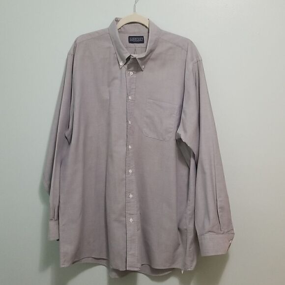 Lands' End light grey button up.  Size 18.5/36 Tall. - Picture 1 of 5